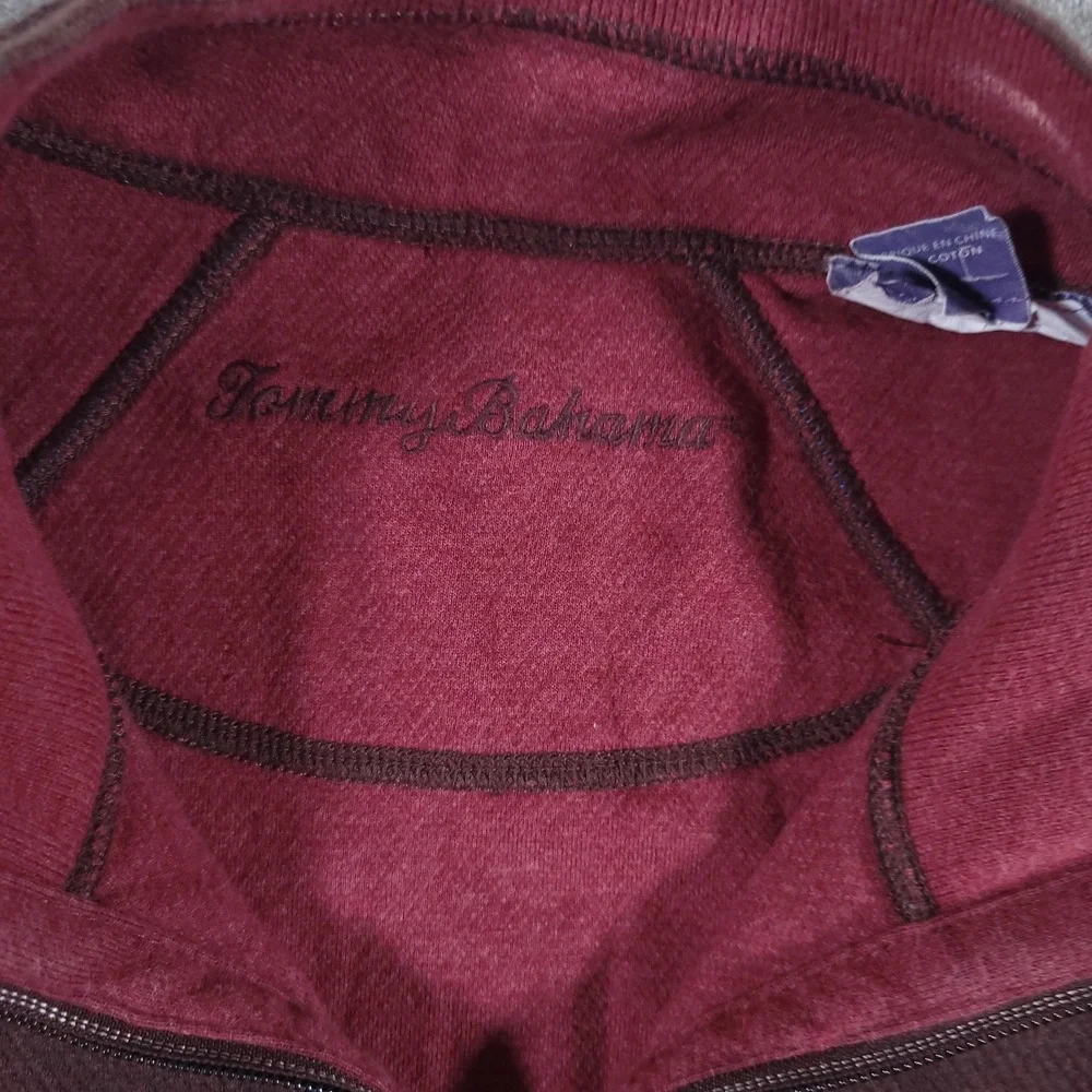 Tommy Bahama Sweater‎ Mens Large Reversible Half Zip Pullover Casual Paint